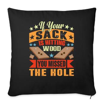 Tenue de tournoi de cornhole joueur cornhole - Housse de coussin décorative 45 x 45 cm - noir - Devant