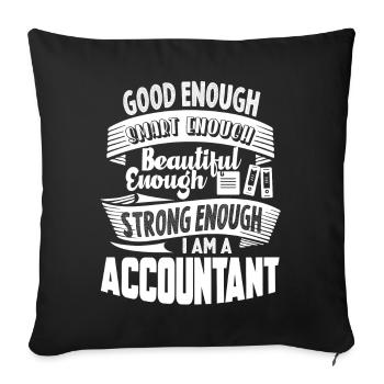 Accountant Strong Accountant - Sofa pillowcase 17,3'' x 17,3'' (45 x 45 cm) - black - Front