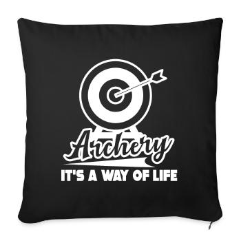 Archery Archery It's A Way Of Life - Sofa pillowcase 17,3'' x 17,3'' (45 x 45 cm) - black - Front