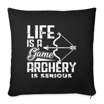 Archery Archery Is Serious - Sofa pillowcase 17,3'' x 17,3'' (45 x 45 cm) - black - Front