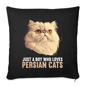 Persian Cat Perserkatze - Sofakissenbezug 45 x 45 cm - Schwarz - Vorne
