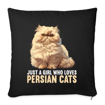 Persian Cat Perserkatze - Sofakissenbezug 45 x 45 cm - Schwarz - Vorne