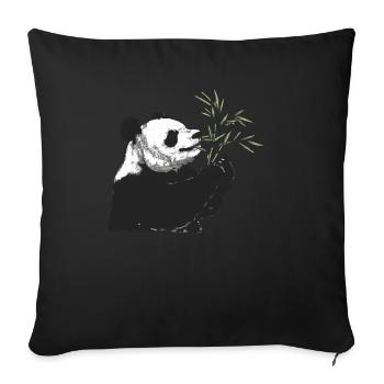 Panda Ours Panda japonais - Housse de coussin décorative 45 x 45 cm - noir - Devant