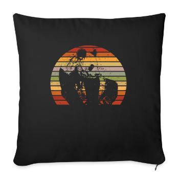 Panda Bear Japanese Panda - Sofa pillowcase 17,3'' x 17,3'' (45 x 45 cm) - black - Front
