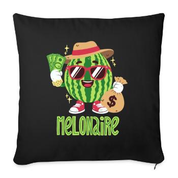 Melon Millionaire - Sofa pillowcase 17,3'' x 17,3'' (45 x 45 cm) - black - Front