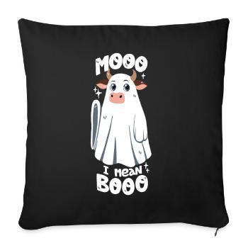 Cow Ghost / Halloween Pun - Sofa pillowcase 17,3'' x 17,3'' (45 x 45 cm) - black - Front