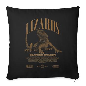 Bearded Dragon Streetwear Lizard Keeper - Sofa pillowcase 17,3'' x 17,3'' (45 x 45 cm) - black - Front