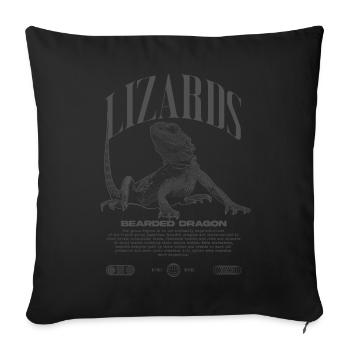 Bearded Dragon Streetwear Lizard Keeper - Sofa pillowcase 17,3'' x 17,3'' (45 x 45 cm) - black - Front