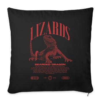 Bearded Dragon Streetwear Lizard Keeper - Sofa pillowcase 17,3'' x 17,3'' (45 x 45 cm) - black - Front