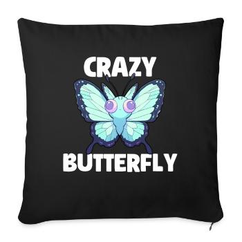 Crazy Butterfly - Sofa pillowcase 17,3'' x 17,3'' (45 x 45 cm) - black - Front