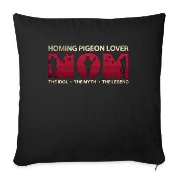 Pigeon voyageur amant maman l’idole l’observation des oiseaux - Housse de coussin décorative 45 x 45 cm - noir - Devant