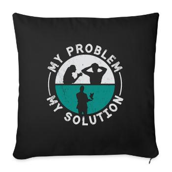 Homing Pigeon My Problem My Pictogram Dad Mom - Sofa pillowcase 17,3'' x 17,3'' (45 x 45 cm) - black - Front