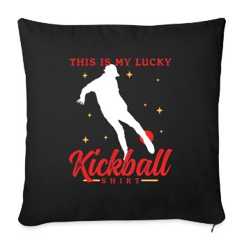Kickball Kickball Joueur Kickballer Cadeau - Housse de coussin décorative 45 x 45 cm - noir - Devant