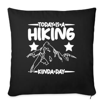 Hiker Outdoor Hiking Trekking - Sofa pillowcase 17,3'' x 17,3'' (45 x 45 cm) - black - Front