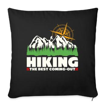 Hiking Outdoor Hiker Trekking - Sofa pillowcase 17,3'' x 17,3'' (45 x 45 cm) - black - Front