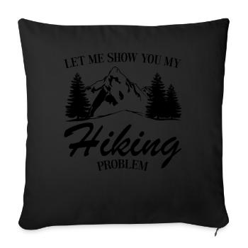 Trekking Hiker Hiking Outdoor - Sofa pillowcase 17,3'' x 17,3'' (45 x 45 cm) - black - Front