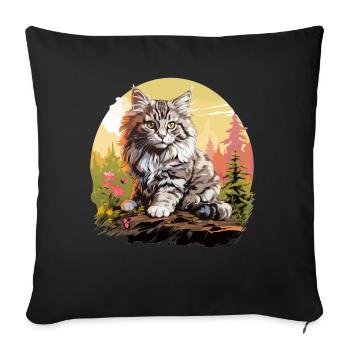 Ragamuffin Chaton Ragamuffin Chat - Housse de coussin décorative 45 x 45 cm - noir - Devant