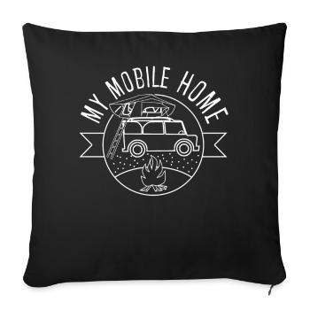Roof Tent Camping Car Tent Camper - Sofa pillowcase 17,3'' x 17,3'' (45 x 45 cm) - black - Front