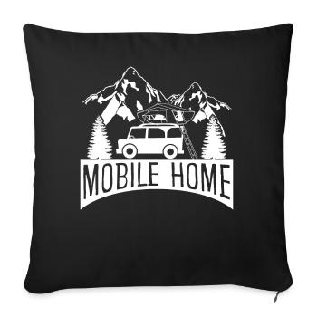 Tente de toit Camping Mobile Home Camping-car - Housse de coussin décorative 45 x 45 cm - noir - Devant