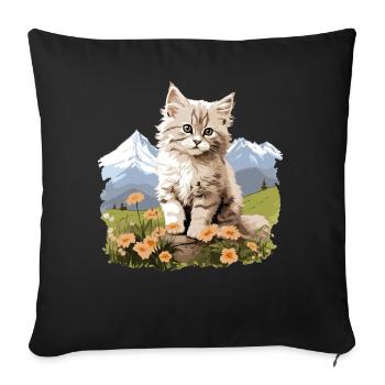 Ragamuffin Chaton Ragamuffin Chat - Housse de coussin décorative 45 x 45 cm - noir - Devant