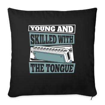 Jeune Et Habile Avec La Langue Harmoniste - Housse de coussin décorative 45 x 45 cm - noir - Devant