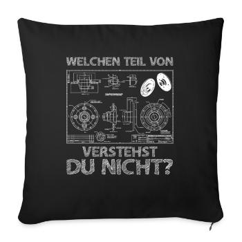 Welchen Teil von verstehst du nicht Ingenieur - Sofakissenbezug 45 x 45 cm - Schwarz - Vorne