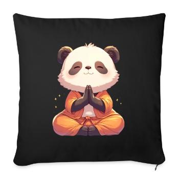 Panda Bear Yoga Japanese Giant Panda - Sofa pillowcase 17,3'' x 17,3'' (45 x 45 cm) - black - Front