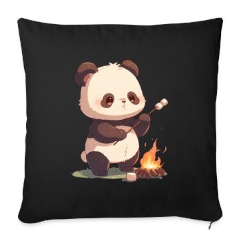 Pandabär Marshmallows Japanischer Riesenpanda - Sofakissenbezug 45 x 45 cm - Schwarz - Vorne
