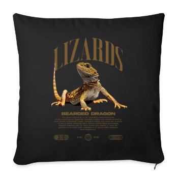 Bearded Dragon Streetwear Lizard Keeper - Sofa pillowcase 17,3'' x 17,3'' (45 x 45 cm) - black - Front
