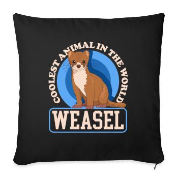 Weasel Mouse Weasel Hermännchen Gift - Sofa pillowcase 17,3'' x 17,3'' (45 x 45 cm) - black - Front