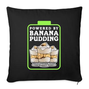 Banana Pudding Bananas - Pudding Gift - Sofa pillowcase 17,3'' x 17,3'' (45 x 45 cm) - black - Front