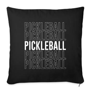 Pickleball - Pickleballdesign - Sofakissenbezug 45 x 45 cm - Schwarz - Vorne