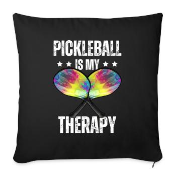 Pickleball Is My Therapy - Sofakissenbezug 45 x 45 cm - Schwarz - Vorne