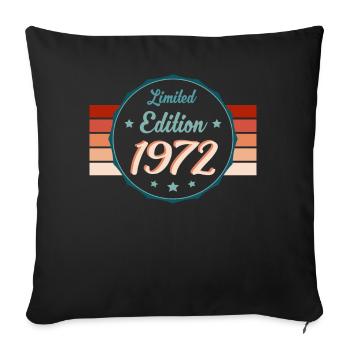 Millésime 1972 - Anniversaire Edition Rétro - Housse de coussin décorative 45 x 45 cm - noir - Devant