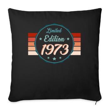 Retro Star 1973 - Limited Geburtsedition - Sofakissenbezug 45 x 45 cm - Schwarz - Vorne