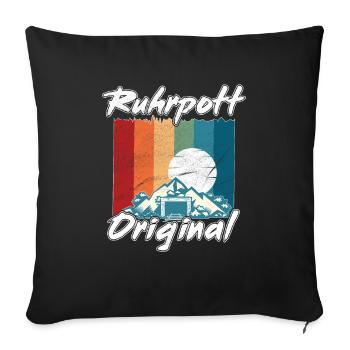 Ruhrpott Original Retro Sunset Mine - Housse de coussin décorative 45 x 45 cm - noir - Devant