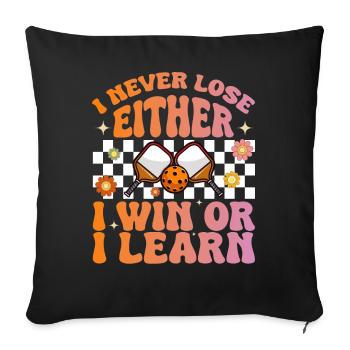 Pickleball outfit for passionate - Sofa pillowcase 17,3'' x 17,3'' (45 x 45 cm) - black - Front
