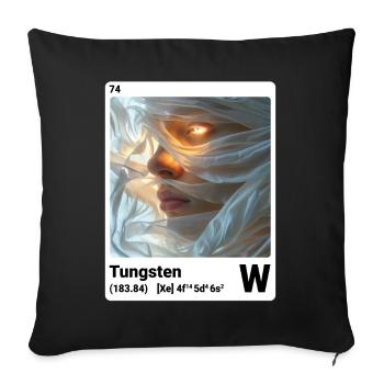 Élément de style AI am Tungsten (wt) mode périodique - Housse de coussin décorative 45 x 45 cm - noir - Devant