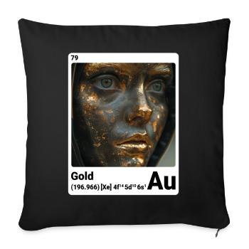 AI am Gold (wt) style element periodic fashion - Sofa pillowcase 17,3'' x 17,3'' (45 x 45 cm) - black - Front