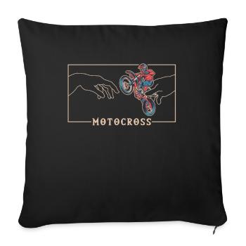 Michelangelo Création d’Adam Motocross Supermoto - Housse de coussin décorative 45 x 45 cm - noir - Devant