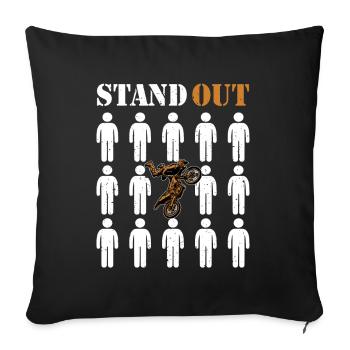 Stand Out Motorcycle Racing Supermoto Riders - Sofa pillowcase 17,3'' x 17,3'' (45 x 45 cm) - black - Front