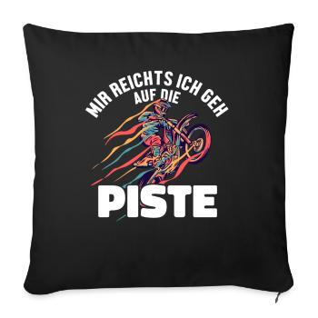 Mir reichts ich geh auf die Piste Supermoto - Sofa pillowcase 17,3'' x 17,3'' (45 x 45 cm) - black - Front