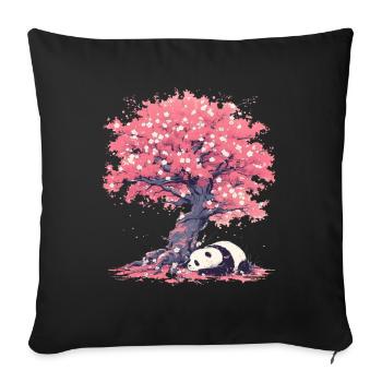 Panda Ours Panda géant japonais - Housse de coussin décorative 45 x 45 cm - noir - Devant