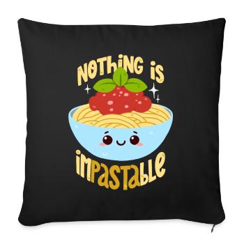 Pasta Wortwitz - Sofakissenbezug 45 x 45 cm - Schwarz - Vorne