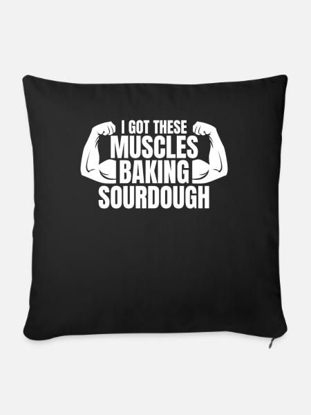 Bäcker Bäckerein Backwaren Backen Geschenk - Sofakissenbezug 45 x 45 cm - Schwarz