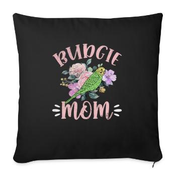 Perruche ondulée - Housse de coussin décorative 45 x 45 cm - noir - Devant
