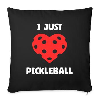 I Just Love Pickleball - Sofa pillowcase 17,3'' x 17,3'' (45 x 45 cm) - black - Front