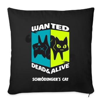 Physique Quantum Nerd Dead Alive Le chat de Schrödinger - Housse de coussin décorative 45 x 45 cm - noir - Devant