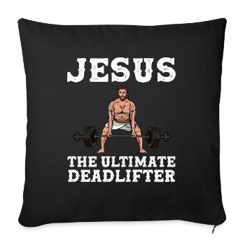 Jésus le soulevé de terre ultime - Housse de coussin décorative 45 x 45 cm - noir - Devant