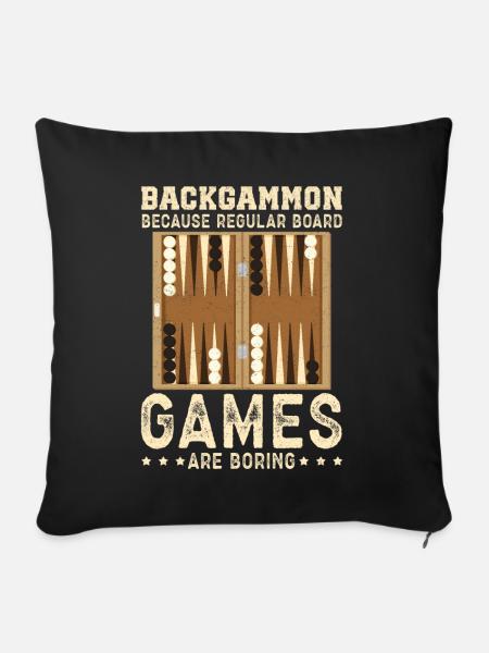 Backgammon Spieler Backgammon Brettspiel Geschenk - Sofakissenbezug 45 x 45 cm - Schwarz